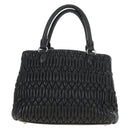 Miu Miu Hand Bag Leather 2way Black Silver Auth 187138SAV-2