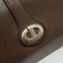 Christian Dior Shoulder Bag Leather Brown Gold Auth 187141-18