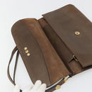 Christian Dior Shoulder Bag Leather Brown Gold Auth 187141-10
