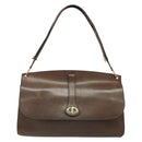 Christian Dior Shoulder Bag Leather Brown Gold Auth 187141-13