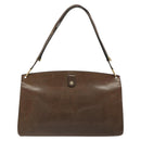 Christian Dior Shoulder Bag Leather Brown Gold Auth 187141-2