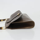 Christian Dior Shoulder Bag Leather Brown Gold Auth 187141-4