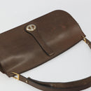 Christian Dior Shoulder Bag Leather Brown Gold Auth 187141-6
