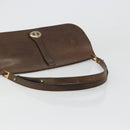 Christian Dior Shoulder Bag Leather Brown Gold Auth 187141-7
