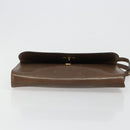 Christian Dior Shoulder Bag Leather Brown Gold Auth 187141-5