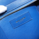 SAINT LAURENT Petit Cabas Hand Bag Leather 2way Blue Gold Auth 187142A-21