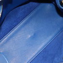 SAINT LAURENT Petit Cabas Hand Bag Leather 2way Blue Gold Auth 187142A-22