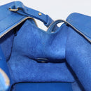 SAINT LAURENT Petit Cabas Hand Bag Leather 2way Blue Gold Auth 187142A-23