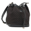 CELINE Macadam Canvas Shoulder Bag Black Auth 187144-1