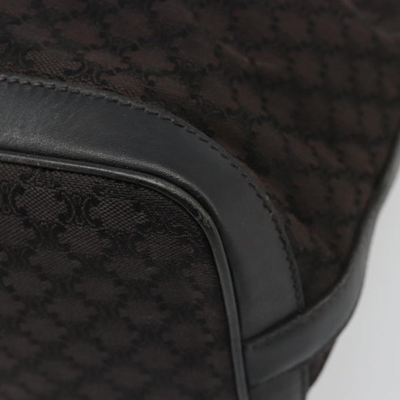 CELINE Macadam Canvas Shoulder Bag Black Auth 187144