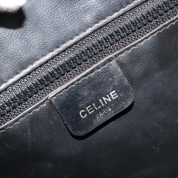 CELINE Macadam Canvas Shoulder Bag Black Auth 187144