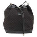 CELINE Macadam Canvas Shoulder Bag Black Auth 187144-2