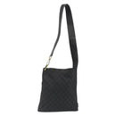 GUCCI GG Canvas Shoulder Bag Black Gold 91761 Auth 187145A-1