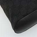 GUCCI GG Canvas Shoulder Bag Black Gold 91761 Auth 187145A-12