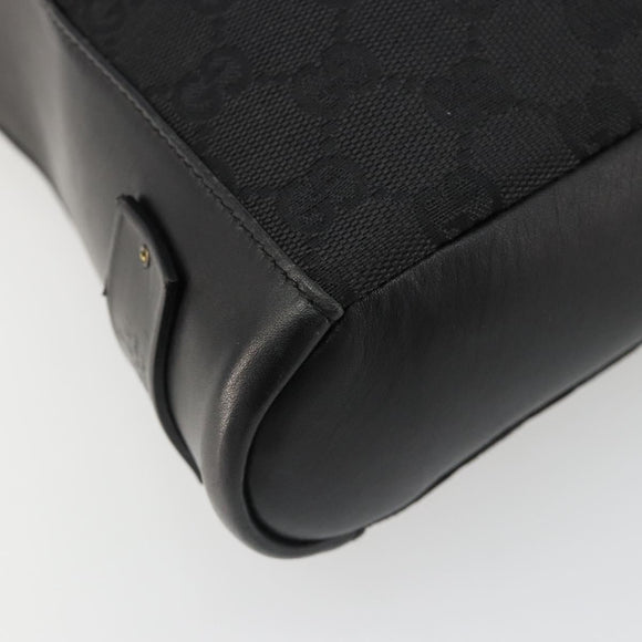 GUCCI GG Canvas Shoulder Bag Black Gold 91761 Auth 187145A