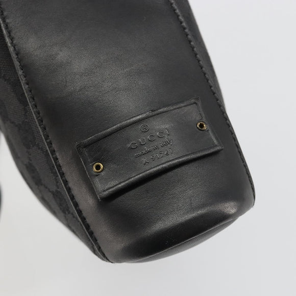 GUCCI GG Canvas Shoulder Bag Black Gold 91761 Auth 187145A