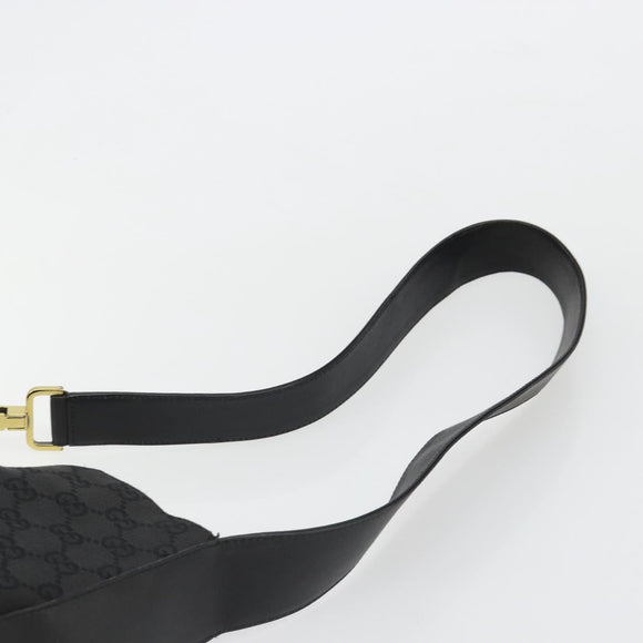 GUCCI GG Canvas Shoulder Bag Black Gold 91761 Auth 187145A