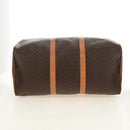CELINE Macadam Canvas Boston Bag PVC Leather 2way Brown Gold Auth 187148V-5