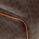 CELINE Macadam Canvas Boston Bag PVC Leather 2way Brown Gold Auth 187148V-17