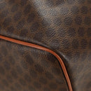 CELINE Macadam Canvas Boston Bag PVC Leather 2way Brown Gold Auth 187148V-19