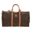 CELINE Macadam Canvas Boston Bag PVC Leather 2way Brown Gold Auth 187148V-13