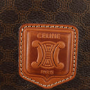 CELINE Macadam Canvas Boston Bag PVC Leather 2way Brown Gold Auth 187148V-22