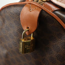 CELINE Macadam Canvas Boston Bag PVC Leather 2way Brown Gold Auth 187148V-23