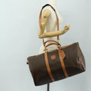 CELINE Macadam Canvas Boston Bag PVC Leather 2way Brown Gold Auth 187148V-27