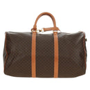 CELINE Macadam Canvas Boston Bag PVC Leather 2way Brown Gold Auth 187148V-2