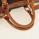 CELINE Macadam Canvas Boston Bag PVC Leather 2way Brown Gold Auth 187148V-8