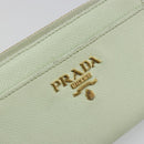 PRADA Coin Purse Saffiano leather Mint Green Gold Auth 187154-17