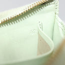 PRADA Coin Purse Saffiano leather Mint Green Gold Auth 187154-11