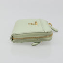 PRADA Coin Purse Saffiano leather Mint Green Gold Auth 187154-3