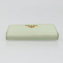 PRADA Coin Purse Saffiano leather Mint Green Gold Auth 187154-6