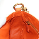 PRADA Chain Shoulder Bag Embossed leather Beige Gold Auth 187155SAV-23