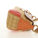 PRADA Chain Shoulder Bag Embossed leather Beige Gold Auth 187155SAV-5