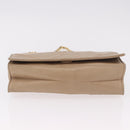 CHANEL Matelasse Chain Shoulder Bag Lamb Skin Beige Gold CC Auth 187157A-10