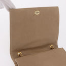 CHANEL Matelasse Chain Shoulder Bag Lamb Skin Beige Gold CC Auth 187157A-16