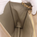 CHANEL Matelasse Chain Shoulder Bag Lamb Skin Beige Gold CC Auth 187157A-21