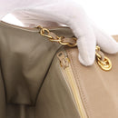 CHANEL Matelasse Chain Shoulder Bag Lamb Skin Beige Gold CC Auth 187157A-22