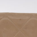CHANEL Matelasse Chain Shoulder Bag Lamb Skin Beige Gold CC Auth 187157A-3