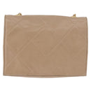 CHANEL Matelasse Chain Shoulder Bag Lamb Skin Beige Gold CC Auth 187157A-4