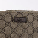 GUCCI GG Supreme Clutch Bag PVC Leather Beige Silver 201755 Auth 187159-15