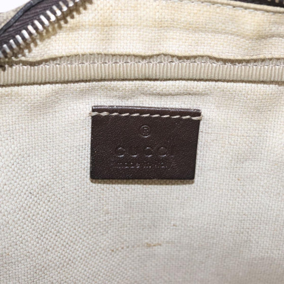 GUCCI GG Supreme Clutch Bag PVC Leather Beige Silver 201755 Auth 187159