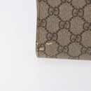 GUCCI GG Supreme Clutch Bag PVC Leather Beige Silver 201755 Auth 187159-4