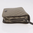 GUCCI GG Supreme Clutch Bag PVC Leather Beige Silver 201755 Auth 187159-6