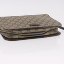GUCCI GG Supreme Clutch Bag PVC Leather Beige Silver 201755 Auth 187159-7