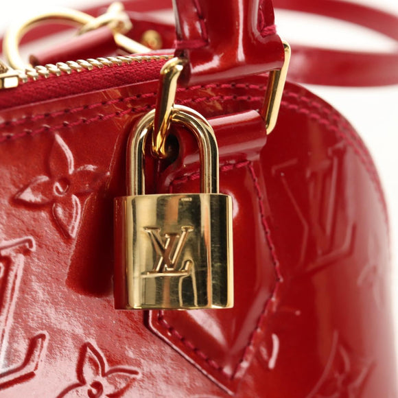 LOUIS VUITTON Vernis Alma BB Hand Bag 2way Pomme D'amour M91606 Auth 187161SAV