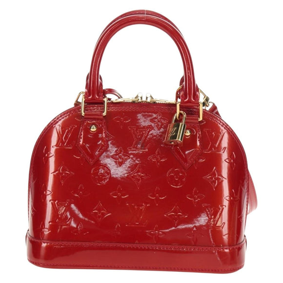 LOUIS VUITTON Vernis Alma BB Hand Bag 2way Pomme D'amour M91606 Auth 187161SAV