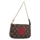 LOUIS VUITTON Damier Ebene T&B Mini Pochette Accessoires N58011 LV Auth 187163A-1